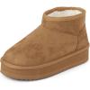 The Children’s Place Girls’ Girls Mini Ankle Platform Boot, Faux-fur Lined(Tan)