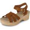 The Children’s Place Girls’ Girls’ Open Toe Low Heel Clog Sandals(Tan)