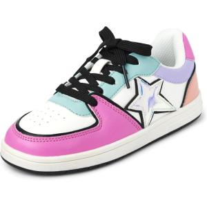 The Children’s Place Girls’ Girls’ Casual Lace Up Low Top Sneakers(Colorblock Star)