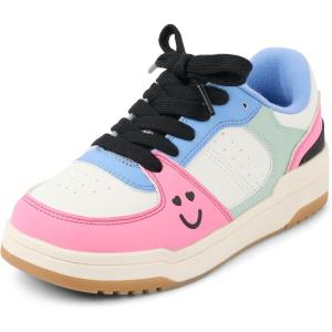 The Children’s Place Girls’ Girls’ Casual Lace Up Low Top Sneakers(Retro Colorblock)