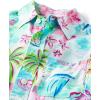 The Children’s Place Boys’ Short Sleeve Poplin Button Down Shirt(Tropical)
