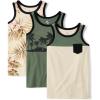 The Children’s Place Boys’ Sleeveless Tank Top Shirt(Tropical 3-pack)