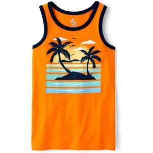 The Children’s Place Boys’ Sleeveless Tank Top Shirt(Dragon Fire Palms)