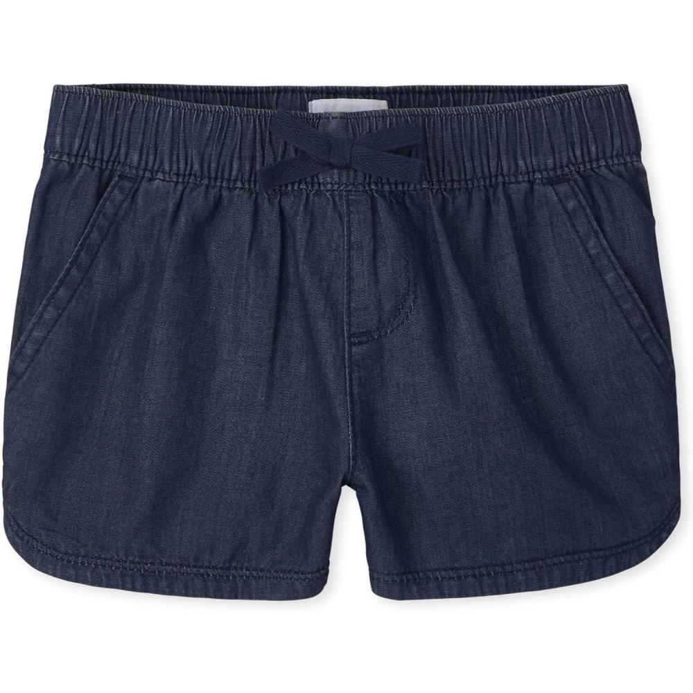 imageThe Childrens Place Girls Denim Pull on ShortsLexie Wash