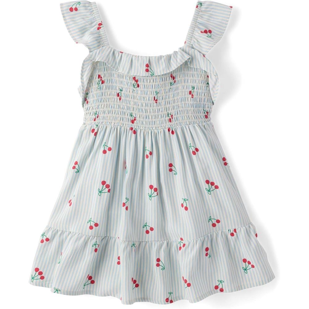 imageThe Childrens Place Girls Short Sleeve Dressy DressChalk Blue Cherries