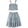 The Children’s Place Girls’ Smocked Top and Skirt 2 Piece Set(Dusty Robin)