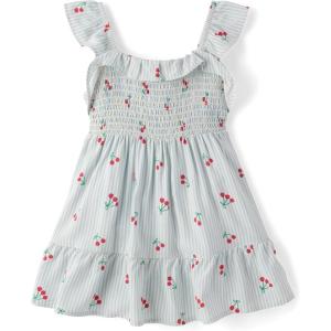 The Children’s Place Girls’ Short Sleeve Dressy Dress(Chalk Blue Cherries)