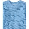 The Children’s Place Baby Girls’ and Toddler Long Sleeve Crew Neck Pullover Sweater(Blue Flowers)