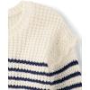 The Children’s Place Baby Girls’ and Toddler Long Sleeve Crew Neck Pullover Sweater(Ivory Stripes)