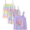 The Children’s Place Baby Girls’ and Toddler Strappy Summer Tank Tops(Petal Purple 3-pack)