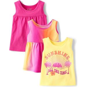 The Children’s Place Baby Girls’ Toddler Girls Everyday Tank Tops(Pink Ombre 3-pack)