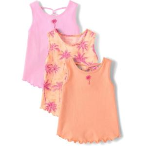 The Children’s Place Baby Girls’ and Toddler Assorted Tank Tops(Asbury Sand 3-pack)