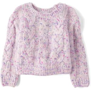 The Children’s Place Baby Girls’ and Toddler Long Sleeve Crew Neck Pullover Sweater(Fading Rose)