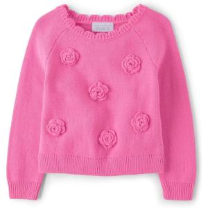 The Children’s Place Baby Girls’ and Toddler Long Sleeve Crew Neck Pullover Sweater(Jazzberry)