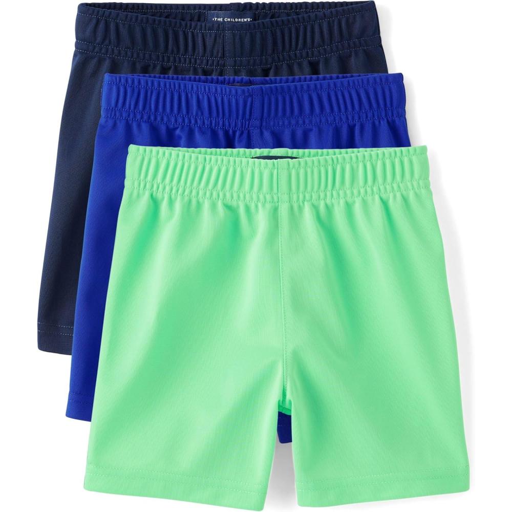 imageThe Childrens Place Baby Boys and Toddler Boys Athletic Basketball ShortsWasabi 3pack