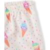 The Children’s Place Girls’ Short Sleeve Top and Shorts,2 Piece Pajama Set(Ice Cream Cones)