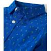 The Children’s Place Baby Boys’ and Toddler Poplin Short Sleeve Button Down Shirt(Blue Palm Geo)