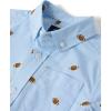 The Children’s Place Baby Boys’ and Toddler Poplin Short Sleeve Button Down Shirt(Football Print)
