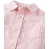 The Children’s Place Baby Boys’ and Toddler Poplin Short Sleeve Button Down Shirt(Pink Stripes)