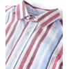 The Children’s Place Baby Boys’ and Toddler Poplin Short Sleeve Button Down Shirt(Red White and Blue Vertical Stripe)