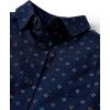 The Children’s Place Baby Boys’ and Toddler Poplin Short Sleeve Button Down Shirt(Tidal)