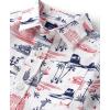 The Children’s Place Baby Boys’ and Toddler Poplin Short Sleeve Button Down Shirt(Usa Road Trip)