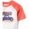 The Children’s Place Baby Boys’ and Toddler Short Sleeve Rashguard and Bottoms(Cabana Coral)