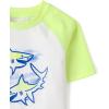 The Children’s Place Baby Boys’ and Toddler Short Sleeve Rashguard and Bottoms(Lime Zest)