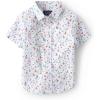 The Children’s Place Baby Boys’ and Toddler Poplin Short Sleeve Button Down Shirt(Small Boat Print)