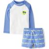 The Children’s Place Baby Boys’ and Toddler Short Sleeve Rashguard and Bottoms(Bright Sky)
