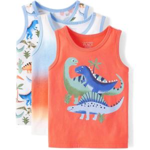 The Children’s Place Baby Boys’ and Toddler Assorted Tank Top(Dinos 3-pack)