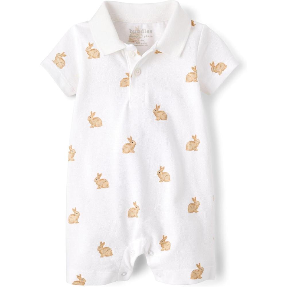imageThe Childrens Place Baby Boys And Newborn Everyday RomperBunny White