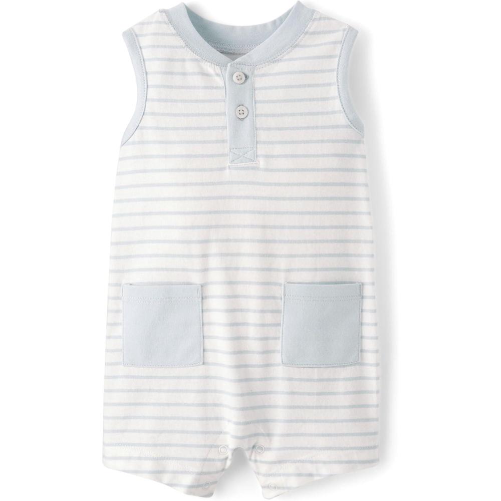 imageThe Childrens Place Baby Boys And Newborn Everyday RomperWhite Stripe