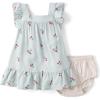 The Children’s Place Baby Girls’ and Newborn Ruffle Dressy Dress(Blue Cherry)