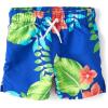The Children’s Place Boys’ and Toddler Swim Trunks(Cool Cobalt Hawaiian)