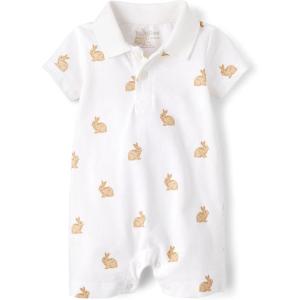 The Children’s Place Baby Boys’ And Newborn Everyday Romper(Bunny White)