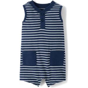 The Children’s Place Baby Boys’ And Newborn Everyday Romper(Tidal Stripe)