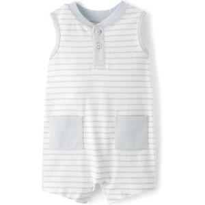 The Children’s Place Baby Boys’ And Newborn Everyday Romper(White Stripe)