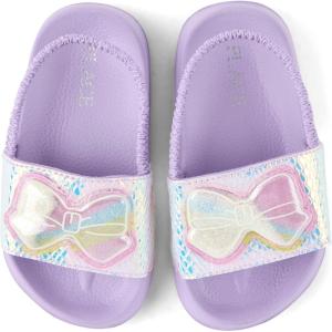 The Children’s Place Baby Girls’ And Toddler Everyday Slide Sandals With Backstrap(Silver Bow)