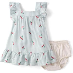 The Children’s Place Baby Girls’ and Newborn Ruffle Dressy Dress(Blue Cherry)
