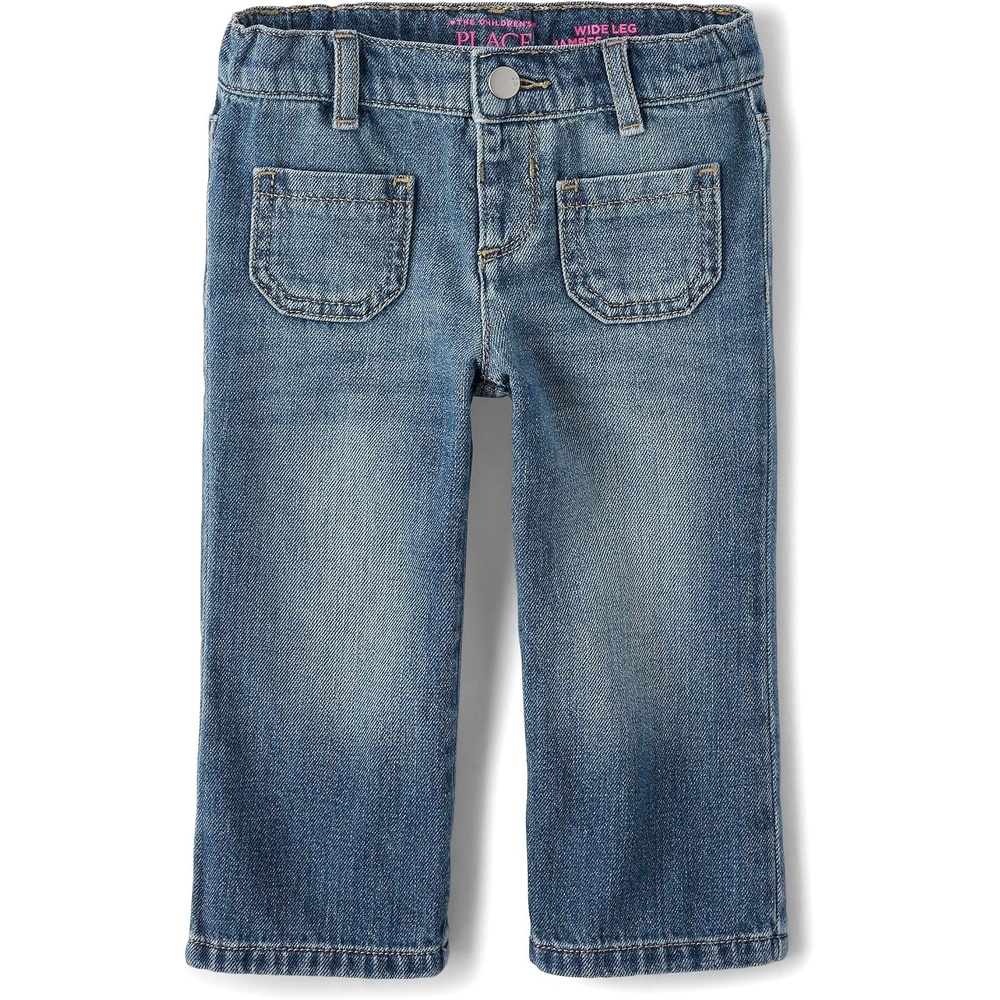 image:imageThe Childrens Place Baby Girls and Toddler Wide Leg JeansMarla Wash