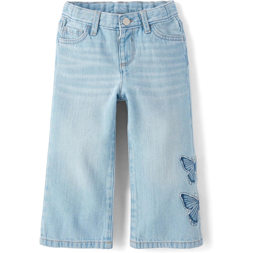 image:imageThe Childrens Place Baby Girls and Toddler Wide Leg JeansOlly Wash