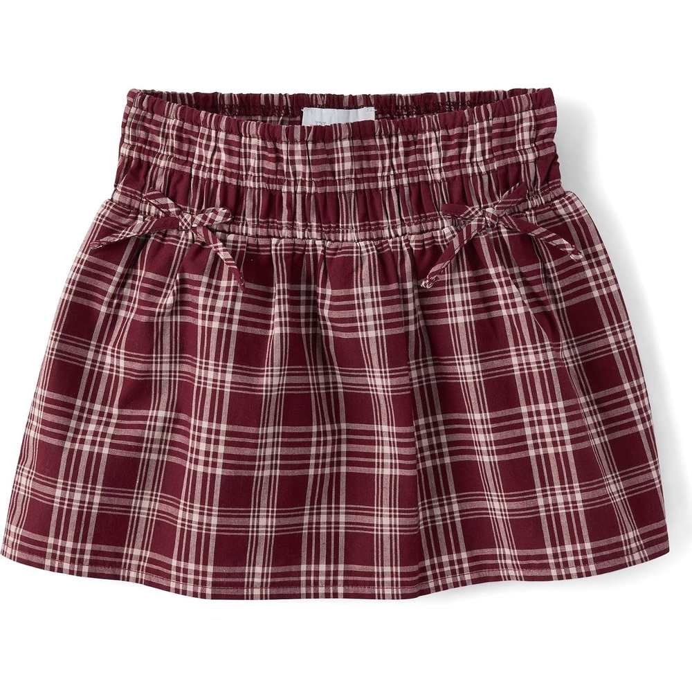 image:imageThe Childrens Place Girls Smocked Poplin SkortBittersweet Plaid
