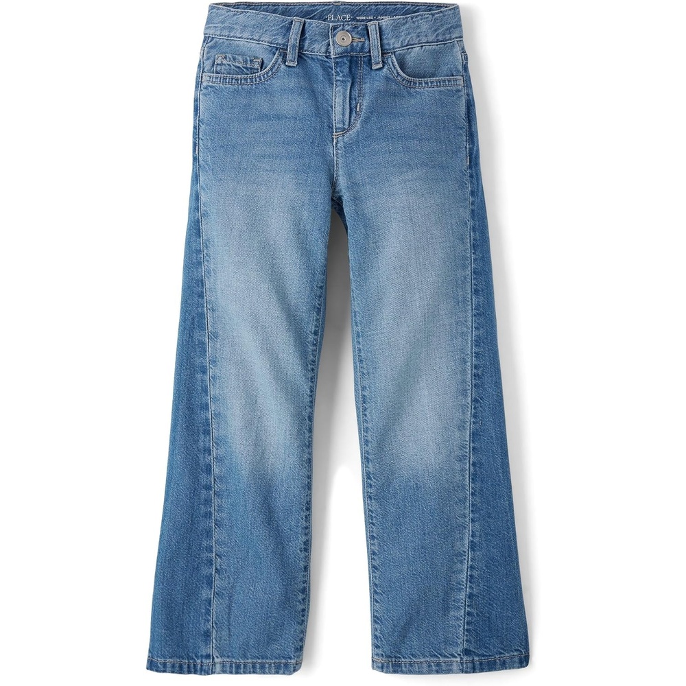 image:imageThe Childrens Place Girls Wide Leg JeansPeak Wash
