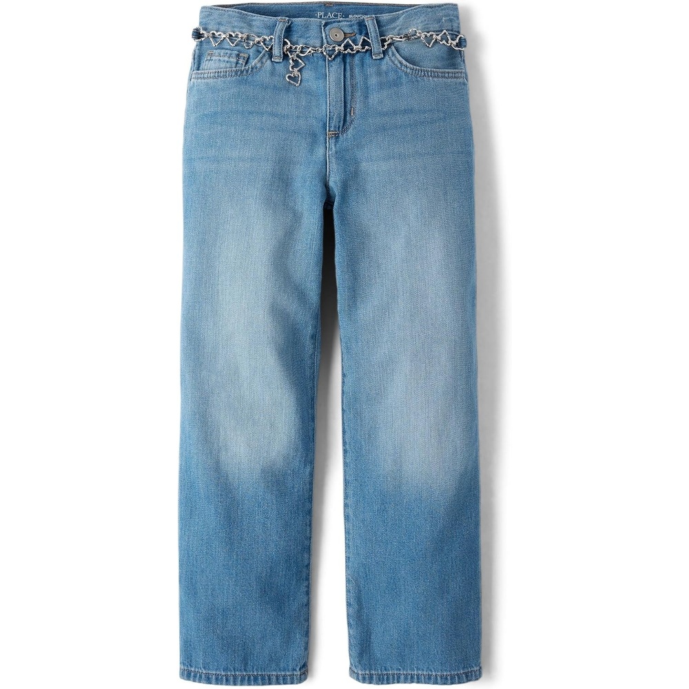 image:imageThe Childrens Place Girls Wide Leg JeansValley Wash
