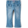 The Children’s Place Baby Girls’ and Toddler Flare Jeans(Lt Med Wash Bow Pocket)