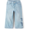The Children’s Place Baby Girls’ and Toddler Wide Leg Jeans(Olly Wash)