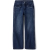 The Children’s Place Girls’ Wide Leg Jeans(Amble Wash Side Stud)