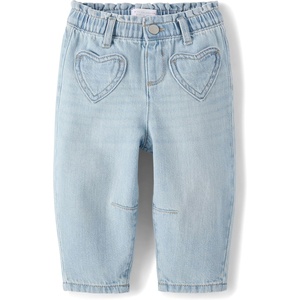 The Children’s Place Baby Girls’ and Toddler Barrel Leg Jeans(Laney Wash Heart)