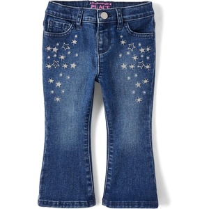 The Children’s Place Baby Girls’ and Toddler Flare Jeans(Embroided Rosalie Wash)
